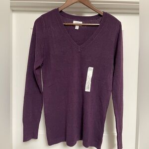 Croft & Barrow Deep Purple V-Neck Sweater